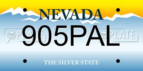 905PAL Nevada License Plate