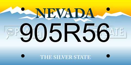 905R56 Nevada License Plate