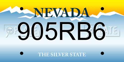 905RB6 Nevada License Plate