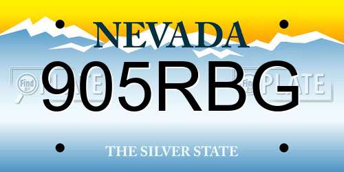 905RBG Nevada License Plate