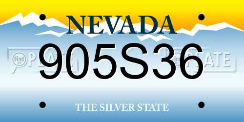 905S36 Nevada License Plate