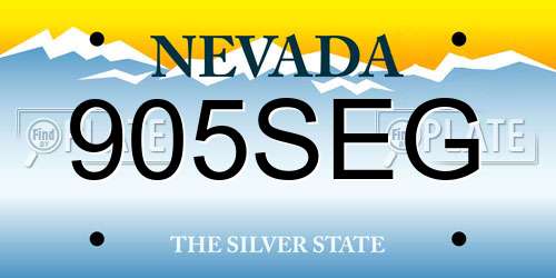 905SEG Nevada License Plate