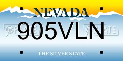 905VLN Nevada License Plate