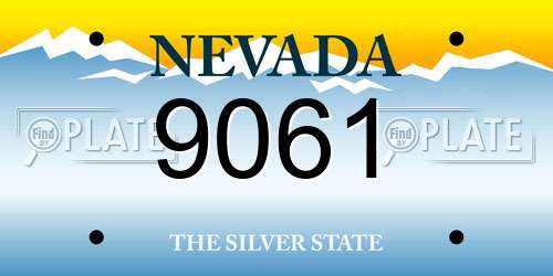 9061 Nevada License Plate