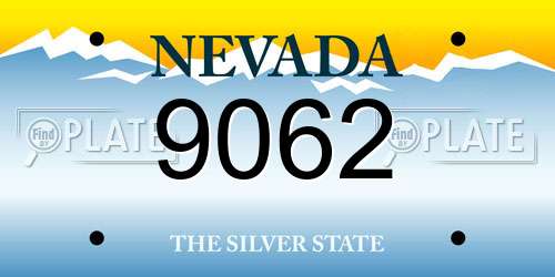 9062 Nevada License Plate