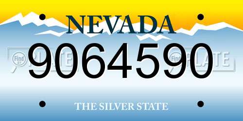 9064590 Nevada License Plate