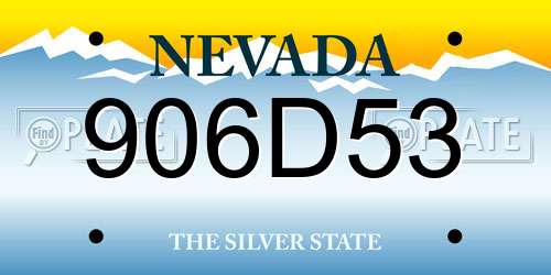 906D53 Nevada License Plate