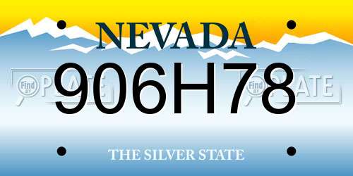 906H78 Nevada License Plate
