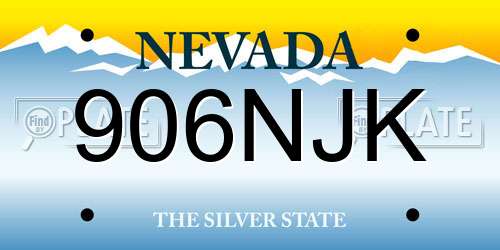 906NJK Nevada License Plate