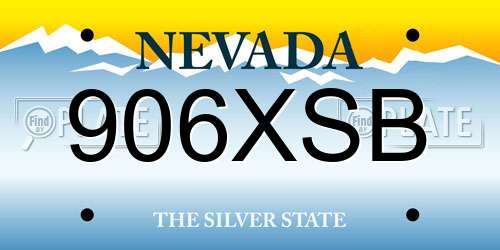 906XSB Nevada License Plate