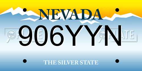 906YYN Nevada License Plate