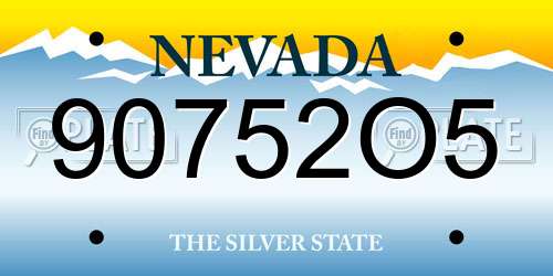 90752O5 Nevada License Plate
