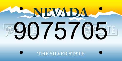 9075705 Nevada License Plate