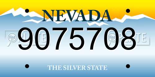 9075708 Nevada License Plate