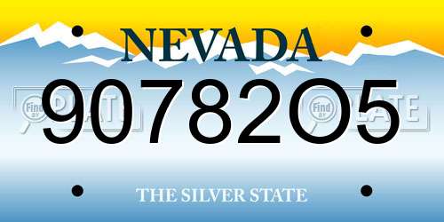 90782O5 Nevada License Plate