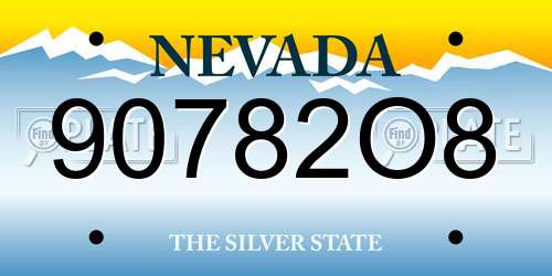 90782O8 Nevada License Plate