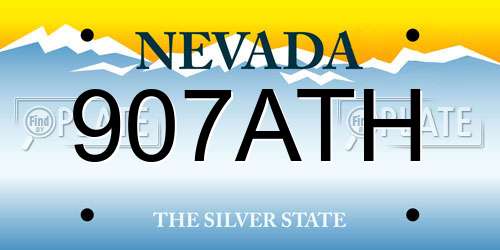 907ATH Nevada License Plate