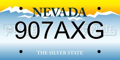 907AXG Nevada License Plate
