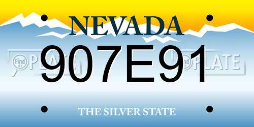 907E91 Nevada License Plate