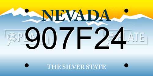 907F24 Nevada License Plate