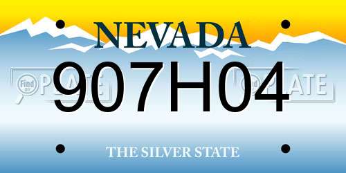 907H04 Nevada License Plate