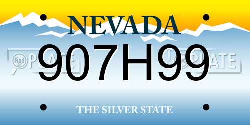 907H99 Nevada License Plate