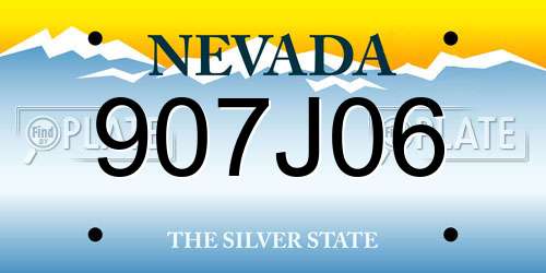 907J06 Nevada License Plate