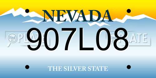 907L08 Nevada License Plate