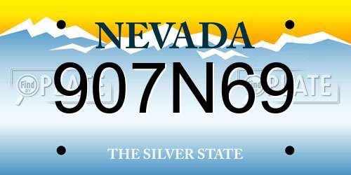 907N69 Nevada License Plate