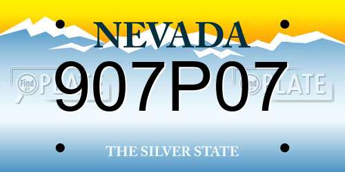 907P07 Nevada License Plate