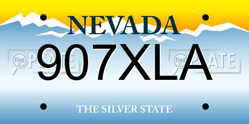 907XLA Nevada License Plate