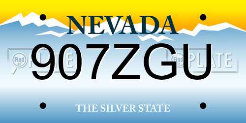 907ZGU Nevada License Plate