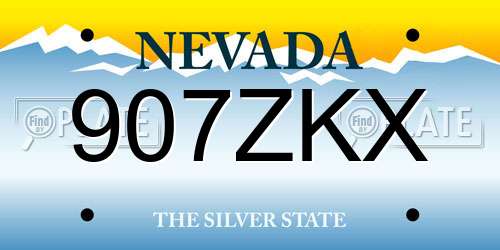 907ZKX Nevada License Plate