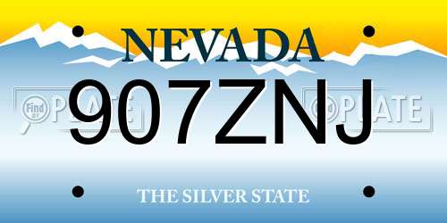 907ZNJ Nevada License Plate