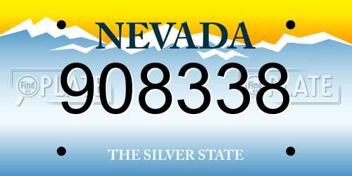 908338 Nevada License Plate