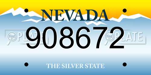 908672 Nevada License Plate