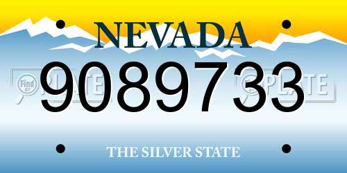 9089733 Nevada License Plate