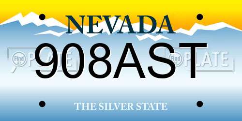 908AST Nevada License Plate