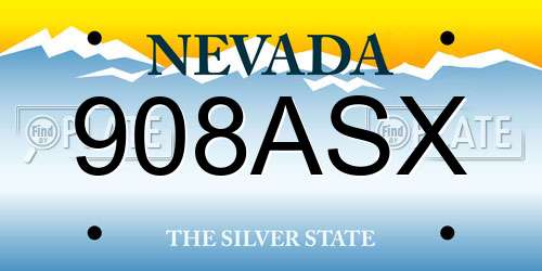 908ASX Nevada License Plate
