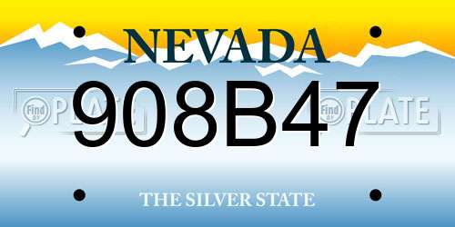 908B47 Nevada License Plate