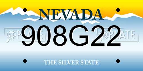 908G22 Nevada License Plate