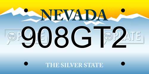 908GT2 Nevada License Plate