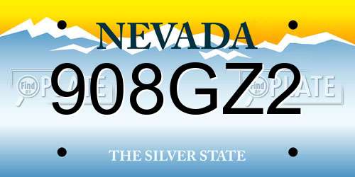 908GZ2 Nevada License Plate