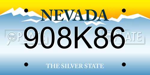 908K86 Nevada License Plate