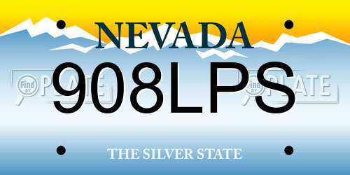 908LPS Nevada License Plate