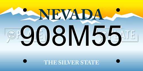 908M55 Nevada License Plate