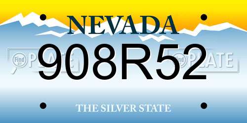 908R52 Nevada License Plate