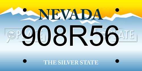 908R56 Nevada License Plate