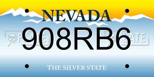 908RB6 Nevada License Plate