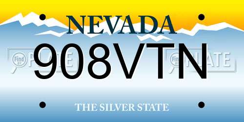 908VTN Nevada License Plate